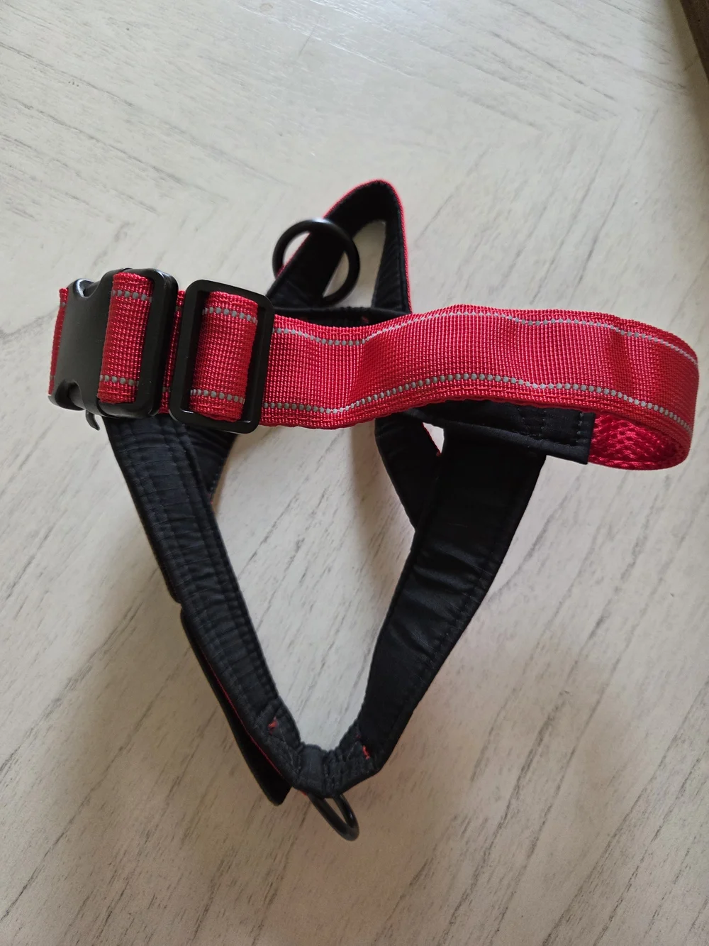 QIFBYFB Red No Pull Adjustable Control Reflective Harness with Two Patches